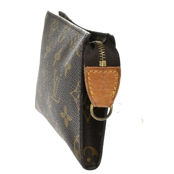 LOUIS VUITTON Logo BUCKET PM Pouch Bag Monogram Leather Brown France - Picture 2 of 14
